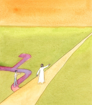 Some people want intimate friendship with Christ, but refuse to keep His Commandments, 2005 (w/c on paper)