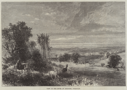 View up the River at Asuncion, Paraguay (engraving)