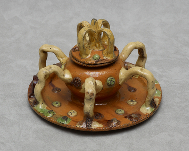 Posset pot cover, 1675-1725 (ceramic)