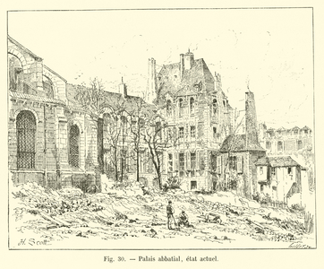 Palais abbatial, etat actuel (engraving)