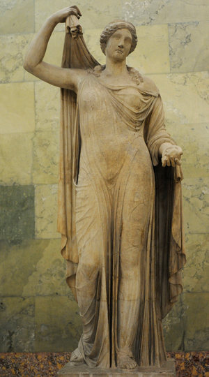 Statue of Venus. Goddess of Love. Roman, after Greek statue of Aphrodite by Kallimacos or from the Polykleitos school of late 5th century BC. Marble.