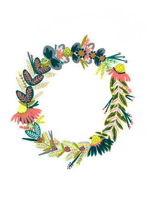 Wreath IV, 2018 (gouache on paper)