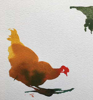 chicken pecking, 2020 (work on paper)