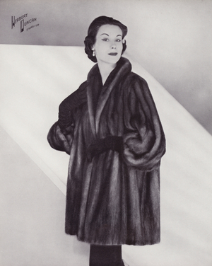 Herbert Duncan Furs: Natural Aleutian Mink (b/w photo)