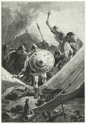 Attack on a Moorish camp (engraving)