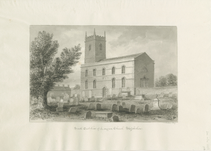 Longnor Church - 'St. Giles' [St Batholomew's]: sepia drawing, 1847 (drawing)