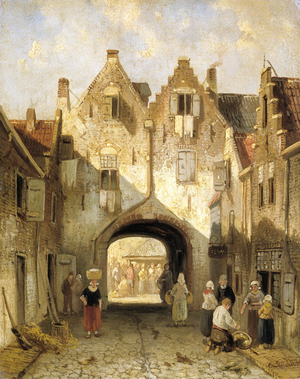 The Old Gate, 1850 (oil on panel)