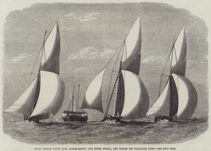 Royal London Yacht Club Cutter-Match, the Niobe, Sphinx, and Vindex off Coalhouse Point (engraving)