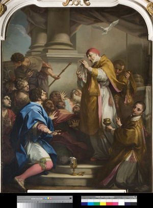 Saint Gregory showing the corporal stained with blood (see also 3498745)