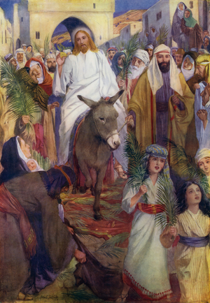 The Triumphal Entry (colour litho)