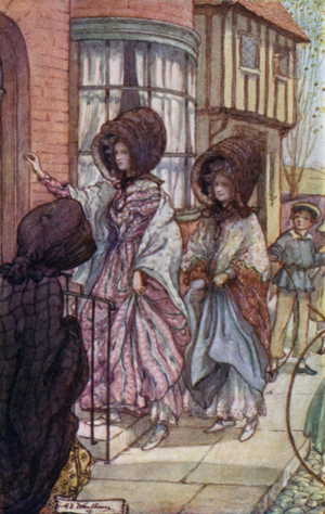 Illustration for Cranford by Mrs Gaskell (colour litho)