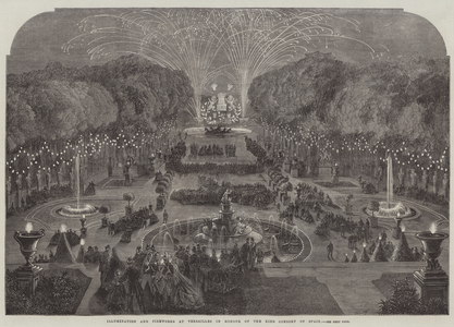 Illumination and Fireworks at Versailles in Honour of the King Consort of Spain (engraving)