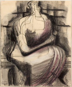 Seated Woman, 1959 (pencil, pastel and watercolour on paper)