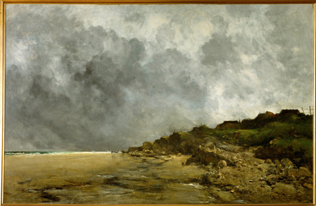 La plage de Villerville - the beach at Villerville, 1876 (oil on canvas)