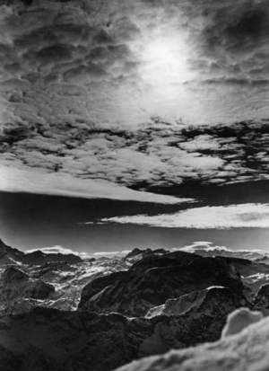 View of the Salzburger Land (b/w photo)