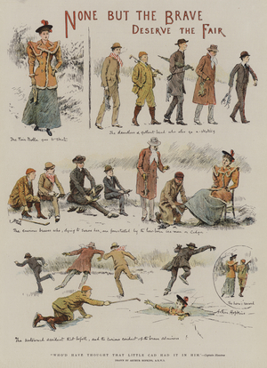 None but the Brave Deserve the Fair (colour litho)