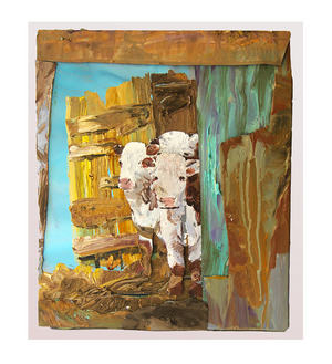 Cattle Collage, 2019 (painted steel collage)