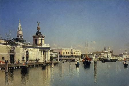 A View of Venice (oil on canvas on board)