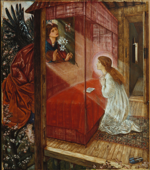 The Annunciation ('The Flower of God'), 1863 (w/c & bodycolour on paper)