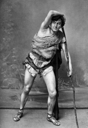 French comedian Romuald Joube as Euriste in play "La fille du soleil" in Beziers, France, photo from french paper "Le Theatre" october 1909