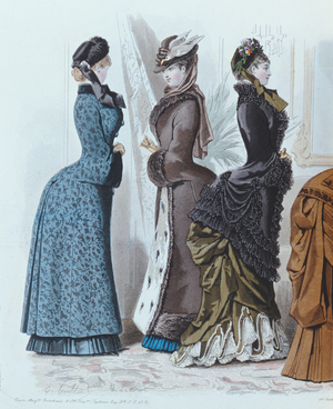 Fashion plate from 'Le Moniteur de la Mode', 1882 (colour litho)