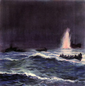 Illustration World War II war at sea 1940 1945-Italian Navy