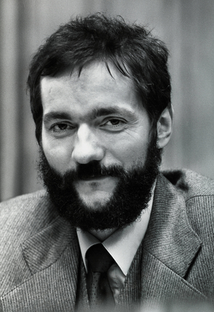 Matthias Platzeck on a working visit to the GDR, 1990 (photo)