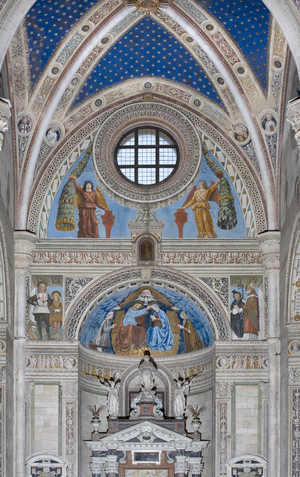 Coronation of the Virgin Mary with God and the Holy Spirit between Francesco and Ludovico Sforza, 1500-1522 (fresco)