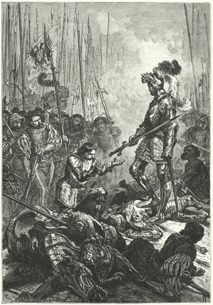 Francis I of France taken prisoner at the Battle of Pavia, 1525 (engraving)