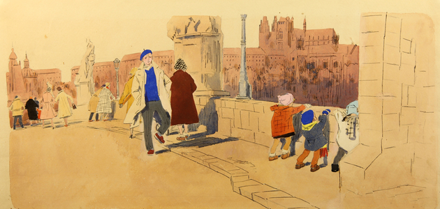 Illustration from 'The Children's Bus' by Zinaida Aleksandrova, 1957 (watercolour on paper)