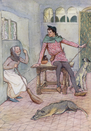 Illustration for The Merry Wives of Windsor (colour litho)