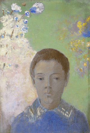 Portrait of Ari Redon, c.1898 (pastel on pale blue wove paper faded to grey)
