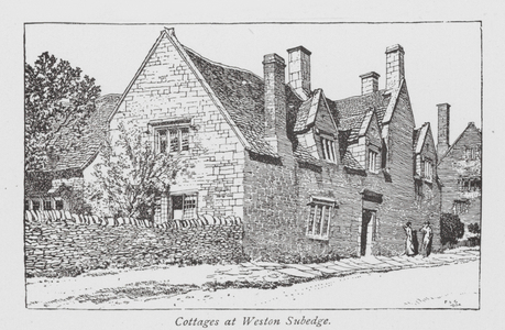 Cottages at Weston Subedge (litho)