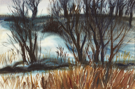 Winter Fields Behind Catterline ( watercolour)