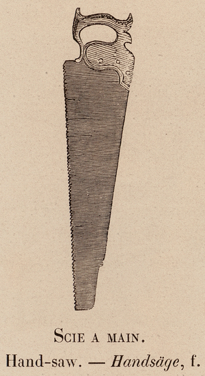 Le Vocabulaire Illustre: Scie a main; Hand-saw; Handsage (engraving)
