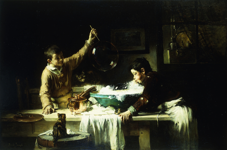 The Soap Bubbles; Les Bulles de Savon,  (oil on canvas)