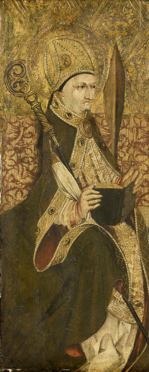 A Holy Bishop, 1475-1499 (oil on panel)