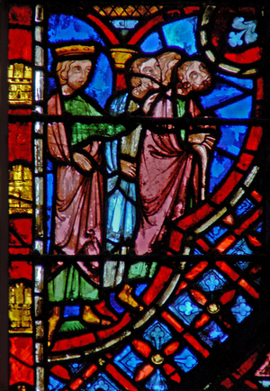 Window w2  the plague of thirst Ex VII 21 (stained glass)