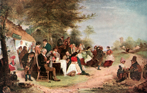 An Irish merrymaking (colour litho)