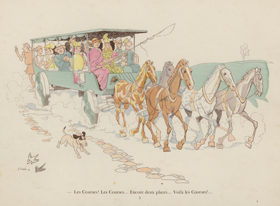 Illustration for Les Courses Dans L'Antiquite by Caran D'Ache (colour litho)