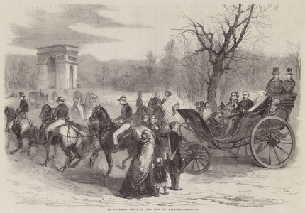 An Imperial Drive in the Bois de Boulogne (engraving)