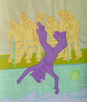 Jettisoning the Sailor, Plate 38 from 'A Boy at Sea' (gouache on paper)