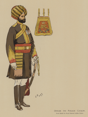 Officer 5th Punjaub Cavalry (colour litho)