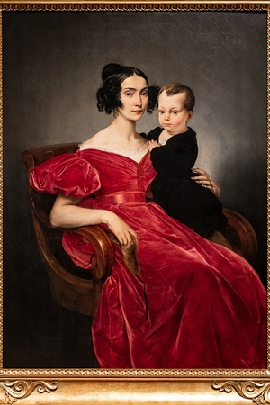 Portrait of Countess Teresa Zumali Marisili and her son Giuseppe, 1833 (oil on canvas)