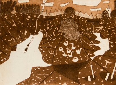 Low Tide, Chiswick, 1976 (etching, aquatint & soft ground)