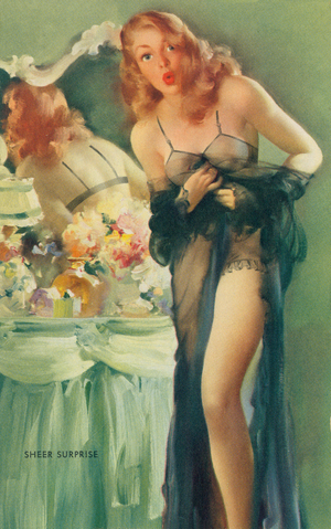 "Sheer Surprise", Mutoscope Card, 1940-49 (colour litho)