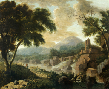 Landscape with Raging River, 1760-1800 (oil on canvas)