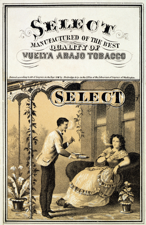 Advertisement for Vuelta Abajo Tobacco, pub. 1870 (litho)