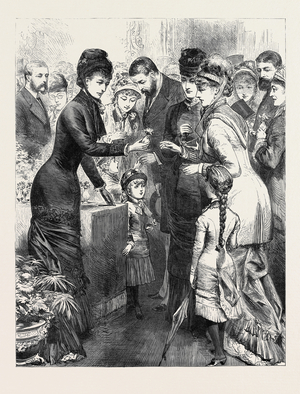 The Princess of Wales Selling Flowers at the Bazaar for the Kensington Industrial and Training Girls' School 1880