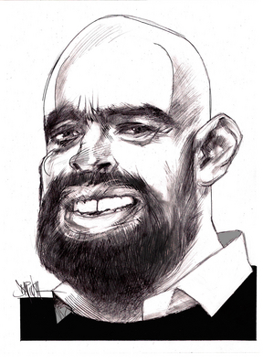 Shel Silverstein, 2021 (digitally enhanced pencil drawing)